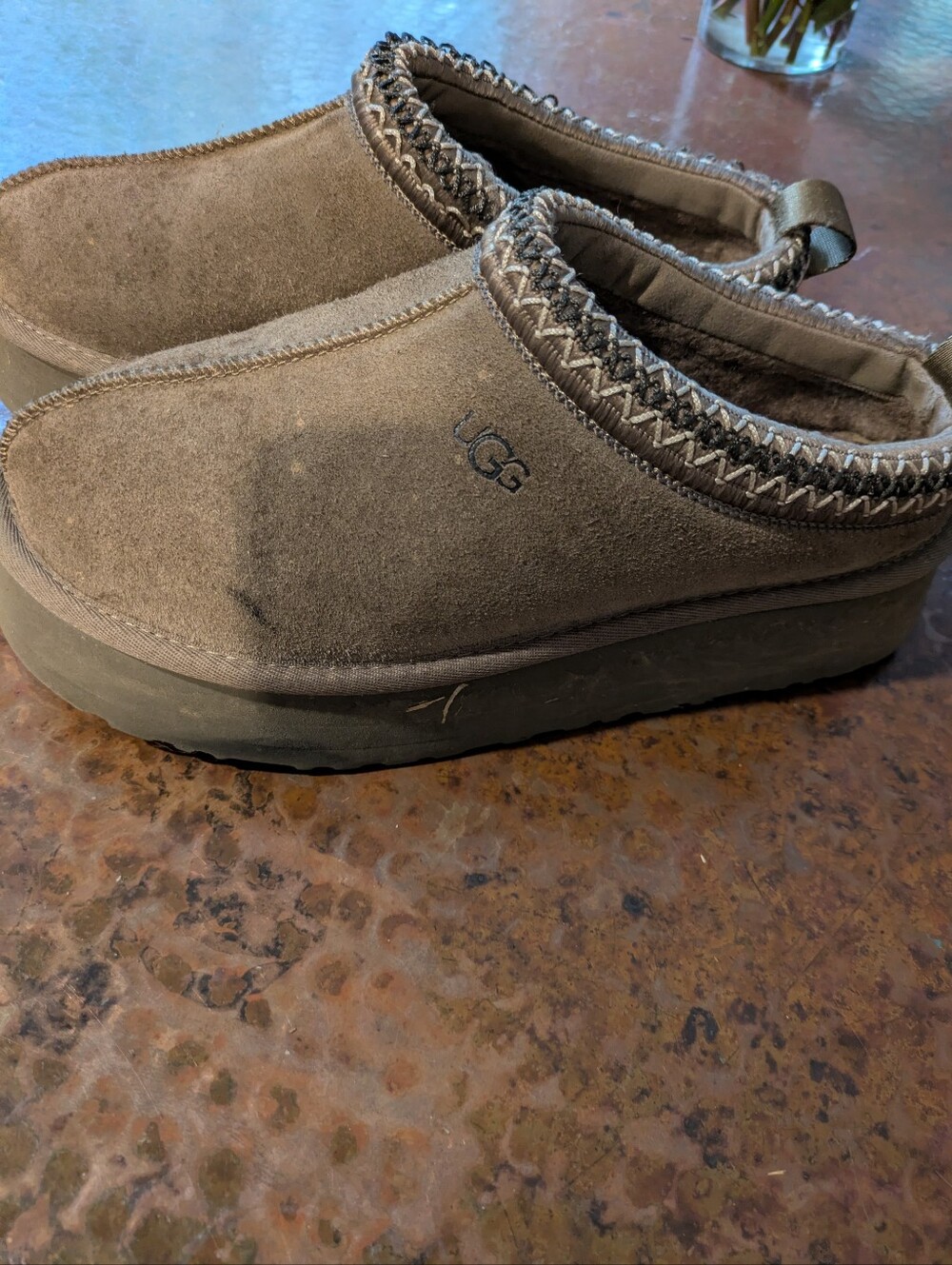 UGG Women's Dark Brown Suede Slip-On Clog